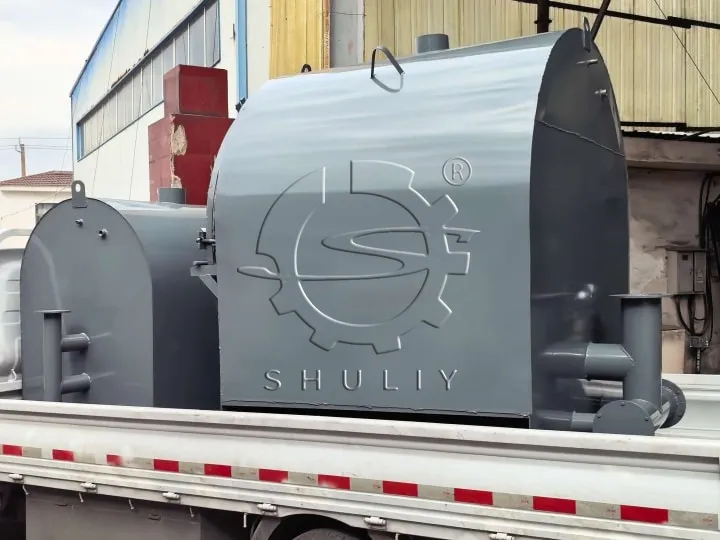 two horizontal carbonization furnaces